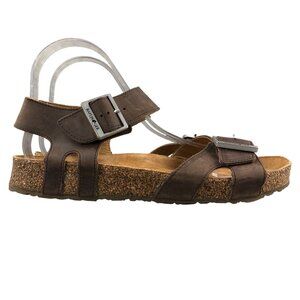 Haflinger Women's Size 39 (8) Rebecca Brown Leather Open Toe Ankle Strap Sandals